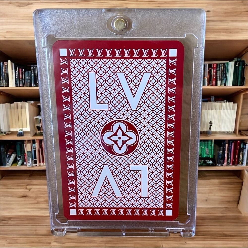 Red Louis Vuitton (LV) Monogram 10 of Spades Playing Card w/Case. EUC! Designer